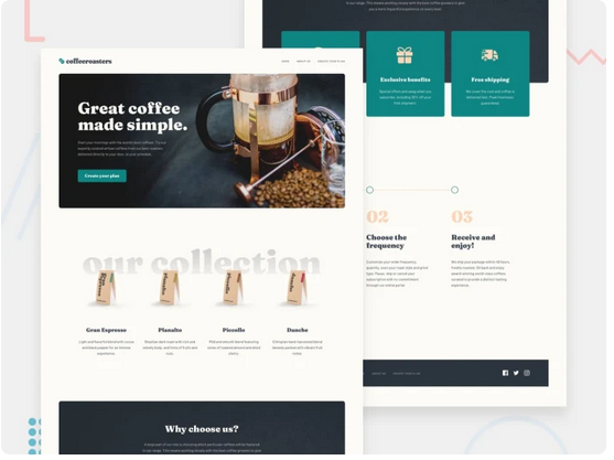 Screenshot of Coffeeroasters subscription site